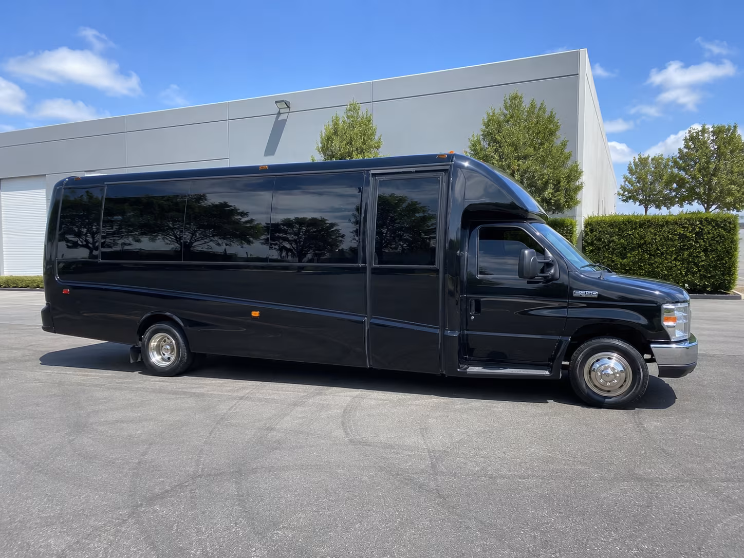 Wedding guests seated inside a party bus serving Scottsdale